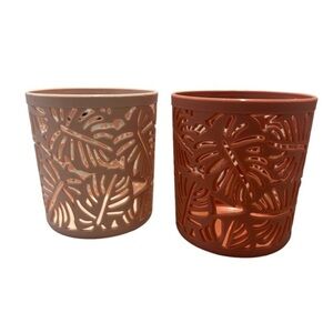 Cup Organizer Makeup Holder Container Make Up Cup Organizer Desk Bath Palm Leaf